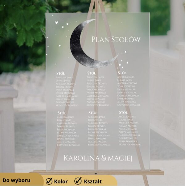 Plan Stołów na ślub Moon