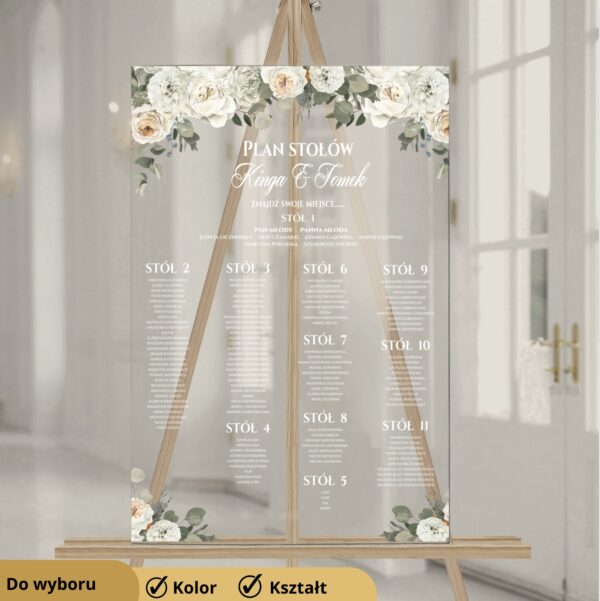 Plan Stołów na ślub Moody Floral