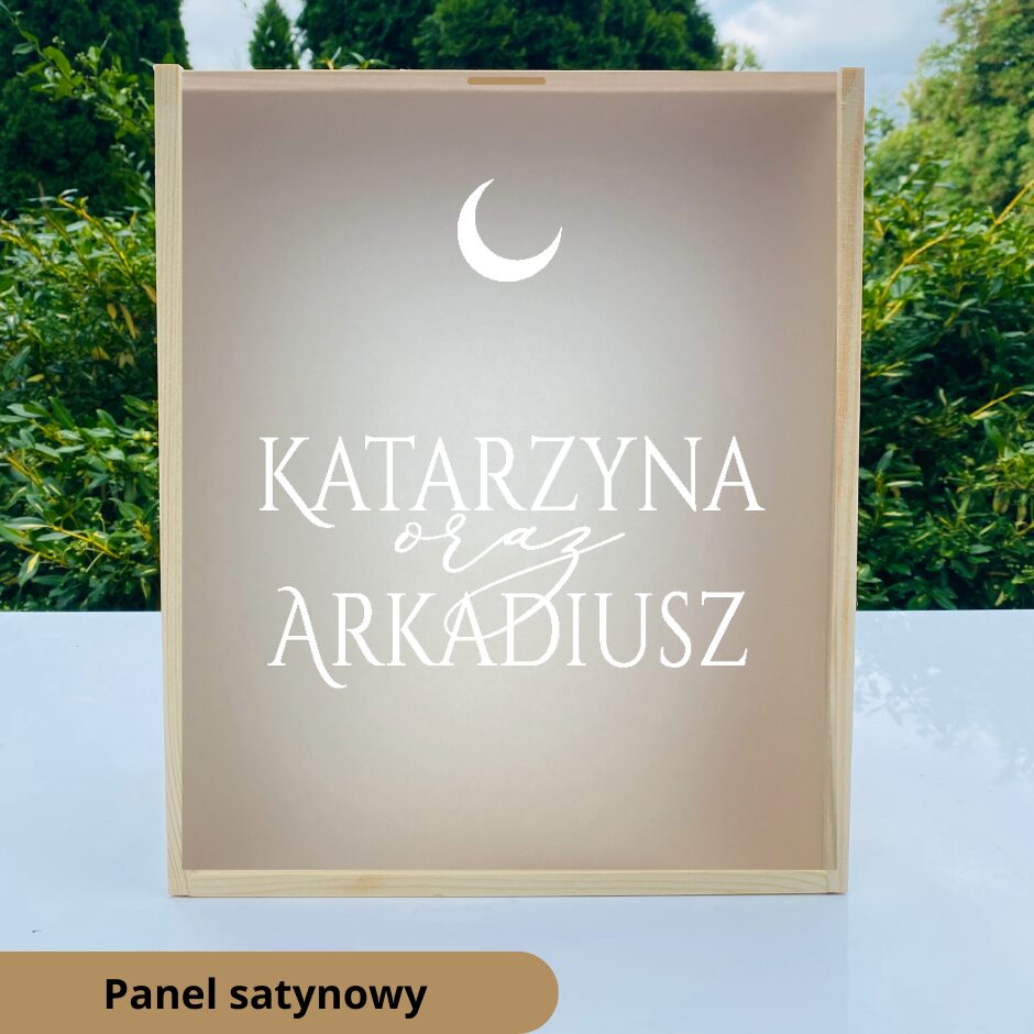 Skrzynka na koperty z akrylowym panelem Księżyc Minimalistyczny - obrazek 2