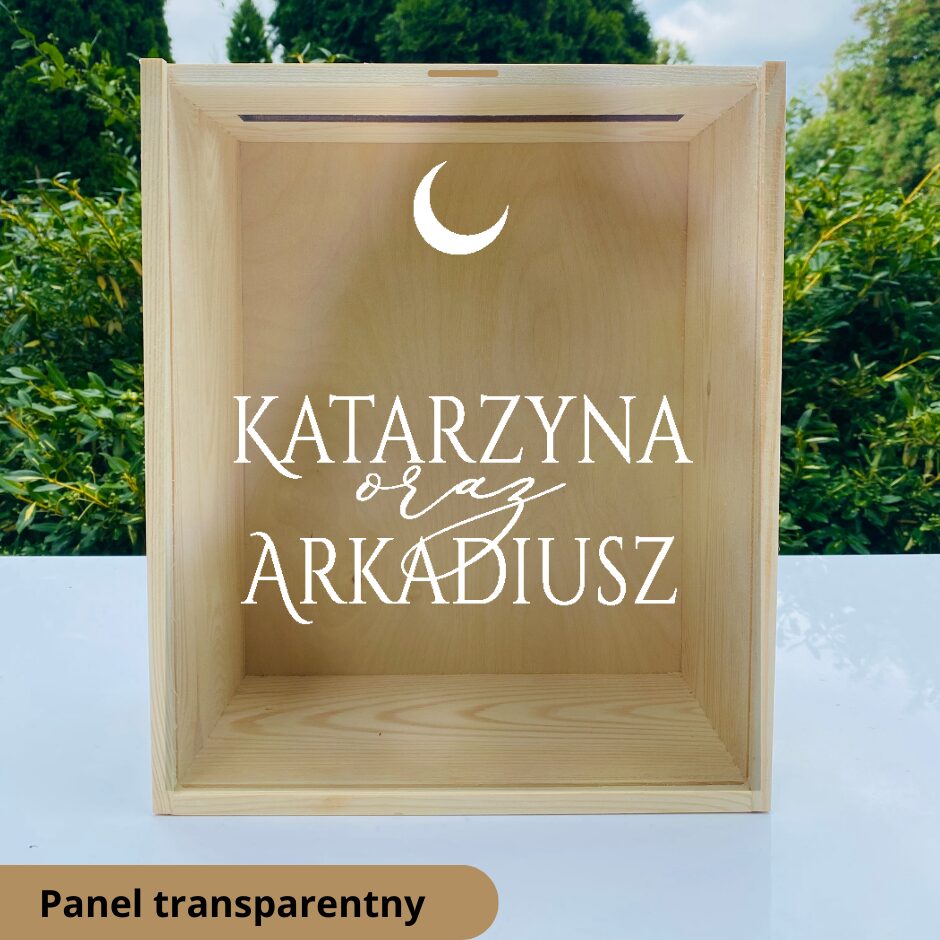 Skrzynka na koperty z akrylowym panelem Księżyc Minimalistyczny - obrazek 3